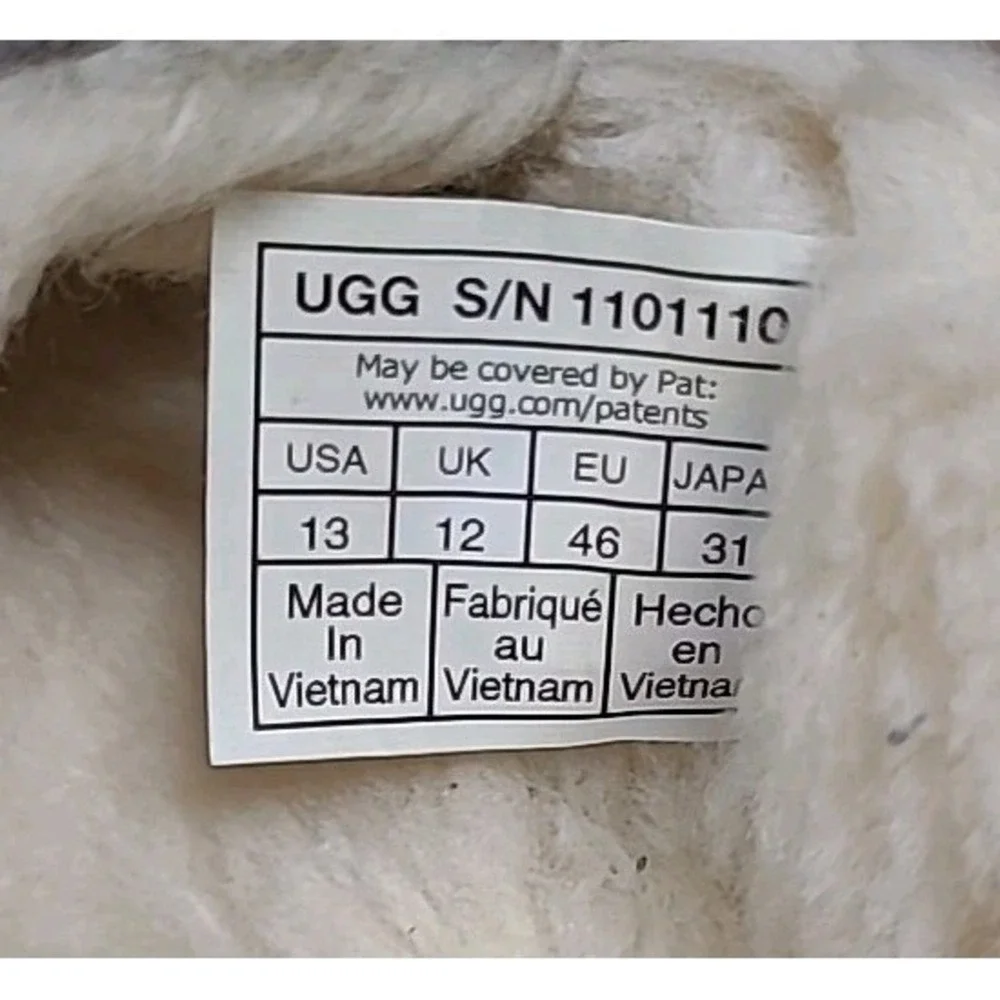 UGG Men's Ascot Shearling Slippers/Moccasins Gray Suede Size‎ 13 S/N 1101110